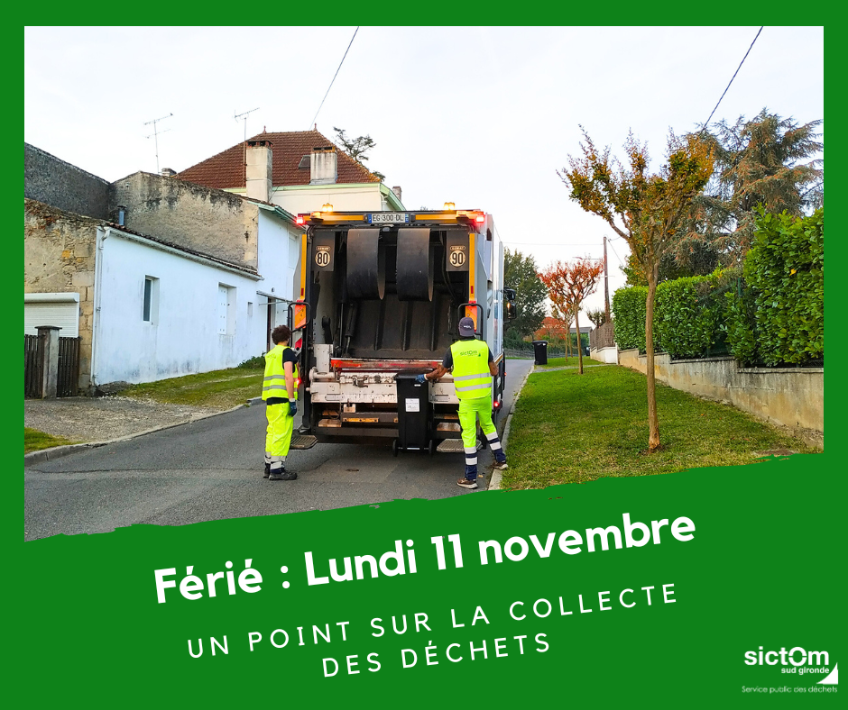 Férié du lundi 11 novembre : un point sur la collecte des déchets