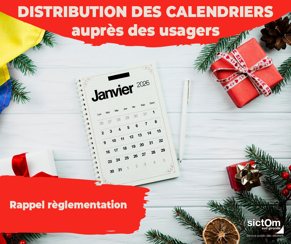 Distribution des calendriers auprès des usagers : rappel de la règlementation