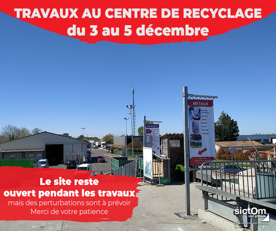 Travaux au centre de recyclage de Langon