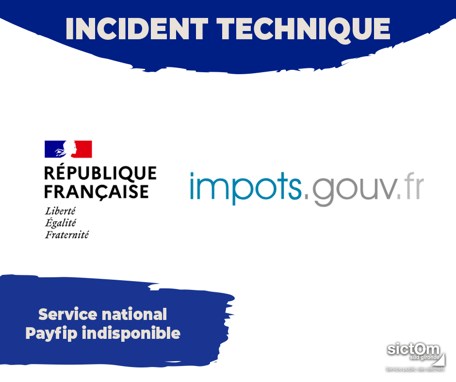 Info paiement : panne Payfip