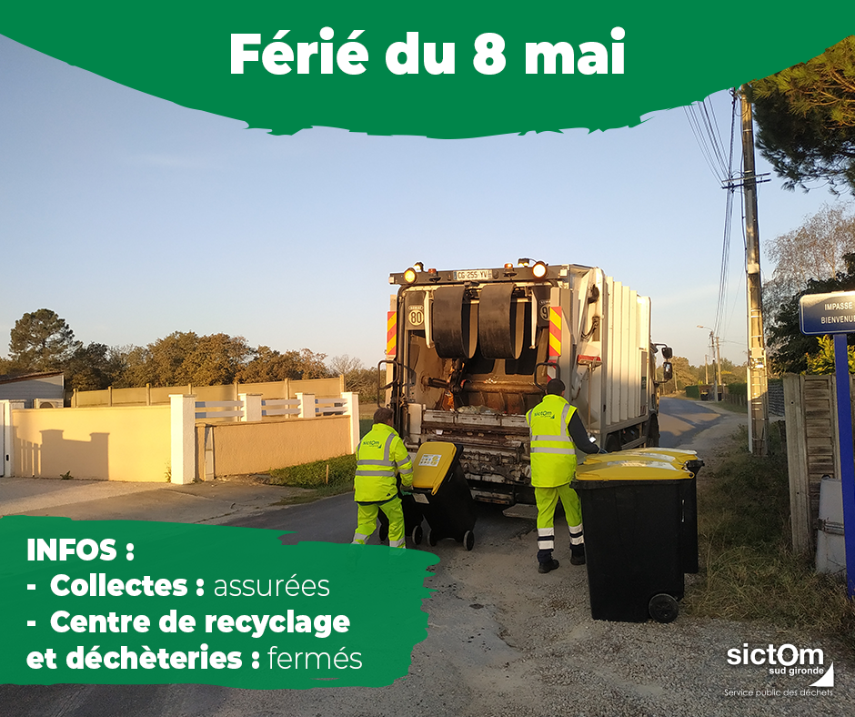 Férié du vendredi 8 mai : un point sur la collecte des déchets