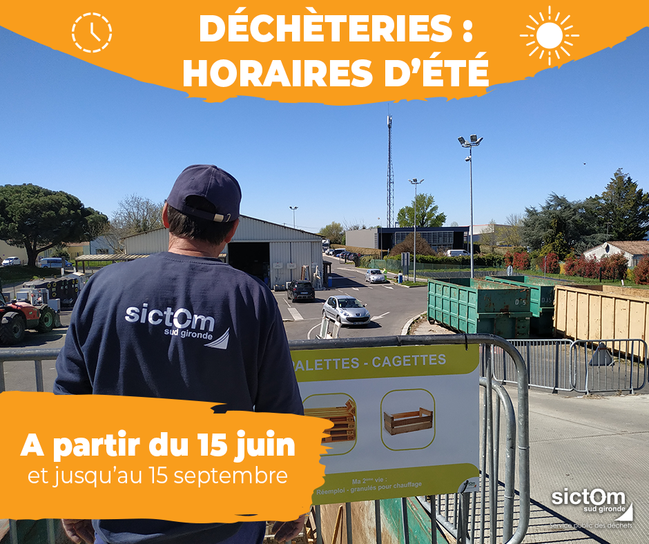 Dès le 15 juin, les déchèteries passent en horaires d’été