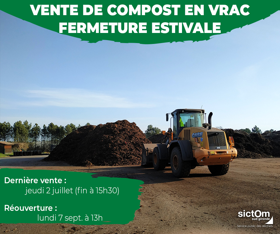Interruption estivale de la vente de compost en vrac au pôle technique